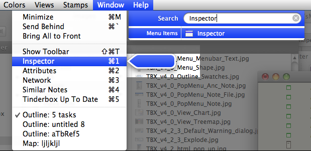 Apple Help sub-menu Apple Help sub-menu