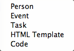 Built-in Prototypes menu Built-in Prototypes menu