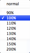 Line Spacing pop-up menu Line Spacing pop-up menu