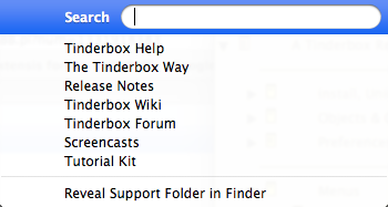 Help menu Help menu