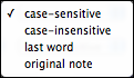 Note/Agent/Adornment dialogs: Sort Transform pop-up menu Note/Agent/Adornment dialogs: Sort Transform pop-up menu