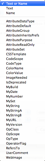Agent/Find - query attribute pop-up menu Agent/Find - query attribute pop-up menu