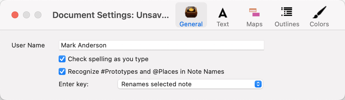 Document Settings Document Settings