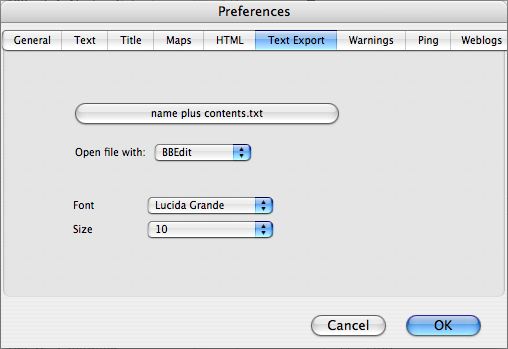 Text Export